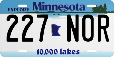 MN license plate 227NOR