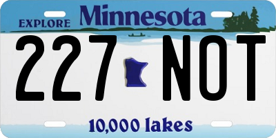 MN license plate 227NOT