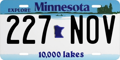 MN license plate 227NOV