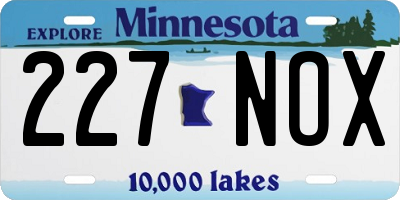 MN license plate 227NOX