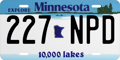 MN license plate 227NPD