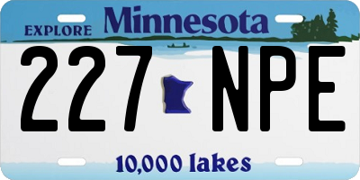 MN license plate 227NPE