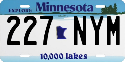 MN license plate 227NYM