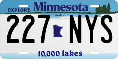 MN license plate 227NYS