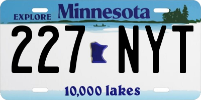 MN license plate 227NYT