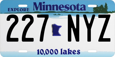 MN license plate 227NYZ