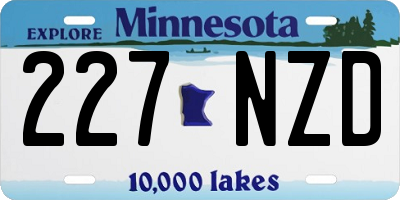 MN license plate 227NZD