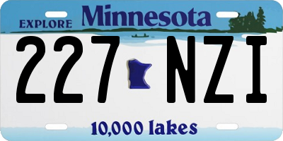 MN license plate 227NZI