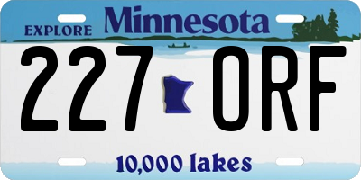 MN license plate 227ORF