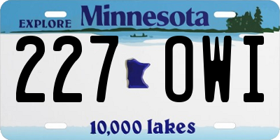 MN license plate 227OWI