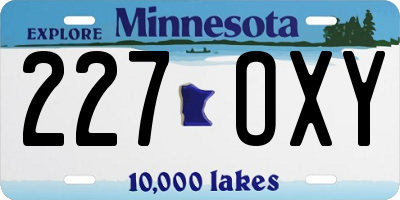MN license plate 227OXY