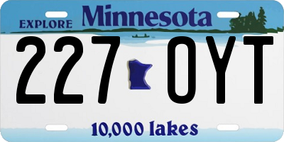 MN license plate 227OYT