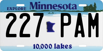 MN license plate 227PAM