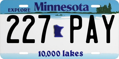 MN license plate 227PAY