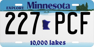 MN license plate 227PCF