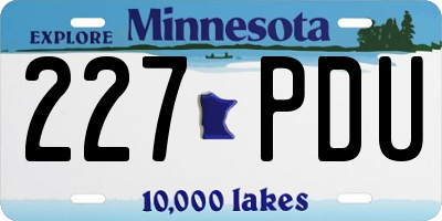 MN license plate 227PDU