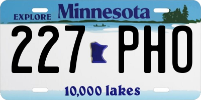 MN license plate 227PHO
