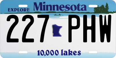 MN license plate 227PHW