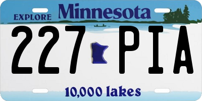 MN license plate 227PIA
