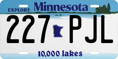 MN license plate 227PJL