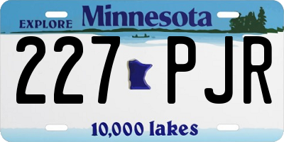 MN license plate 227PJR