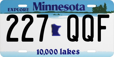 MN license plate 227QQF