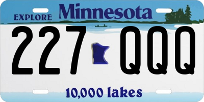 MN license plate 227QQQ