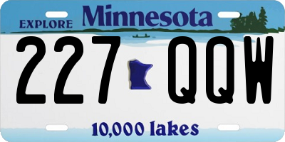 MN license plate 227QQW