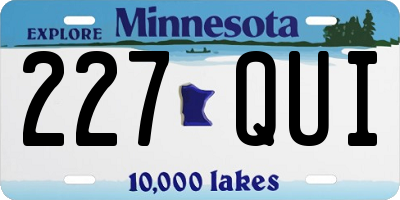 MN license plate 227QUI