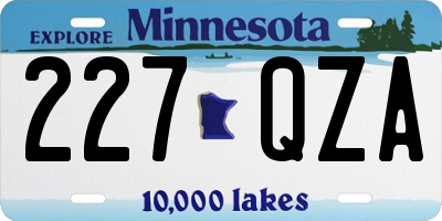 MN license plate 227QZA