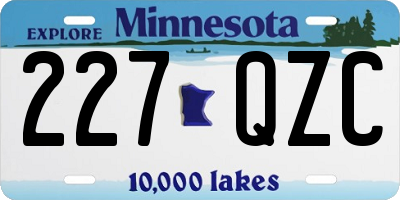 MN license plate 227QZC