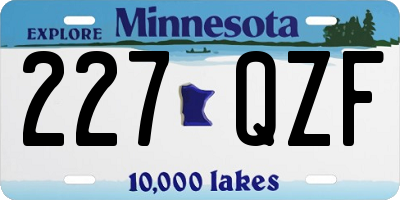 MN license plate 227QZF