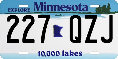 MN license plate 227QZJ