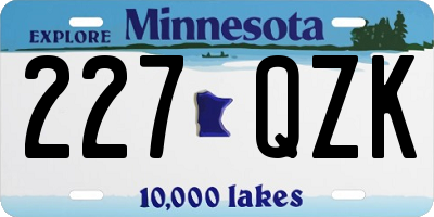 MN license plate 227QZK