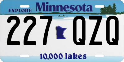 MN license plate 227QZQ
