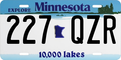 MN license plate 227QZR