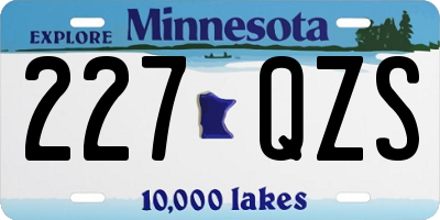 MN license plate 227QZS
