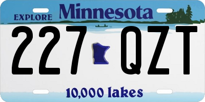 MN license plate 227QZT