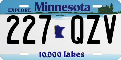 MN license plate 227QZV