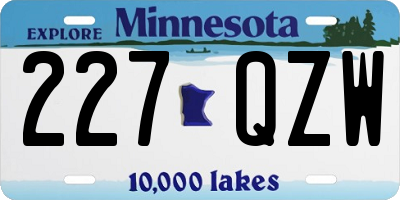 MN license plate 227QZW