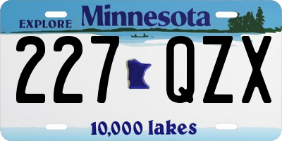 MN license plate 227QZX