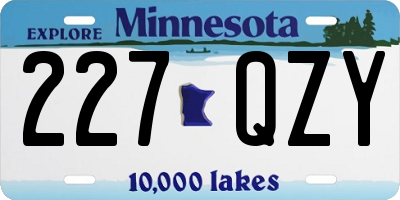 MN license plate 227QZY