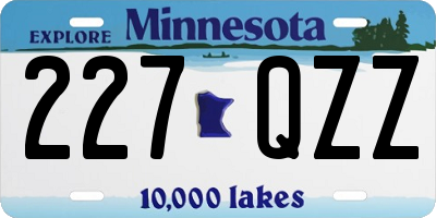 MN license plate 227QZZ