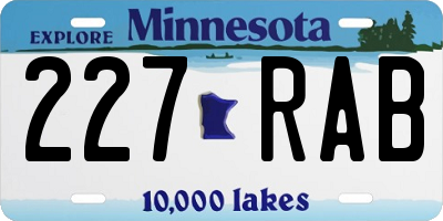 MN license plate 227RAB