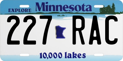 MN license plate 227RAC