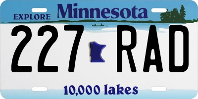MN license plate 227RAD