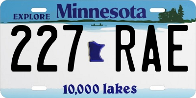 MN license plate 227RAE