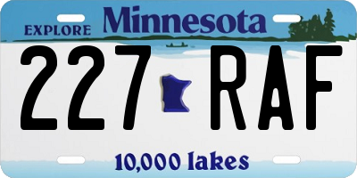 MN license plate 227RAF