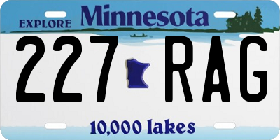 MN license plate 227RAG