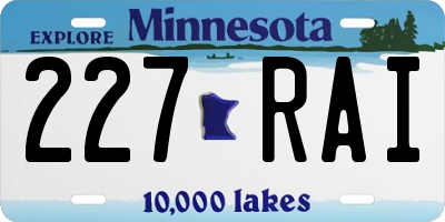MN license plate 227RAI